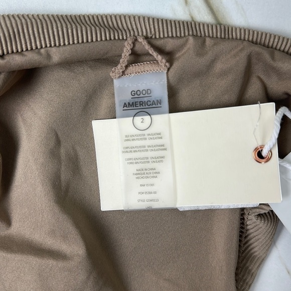 Good American Swim Rib Better Bikini Cheeky NWT in Latte GA Size 2/ Size Medium - Picture 7 of 10